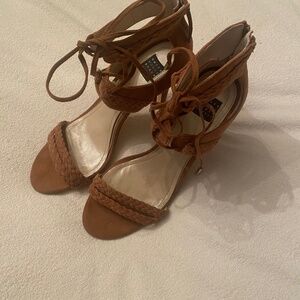 Tan suede sandal size 6
